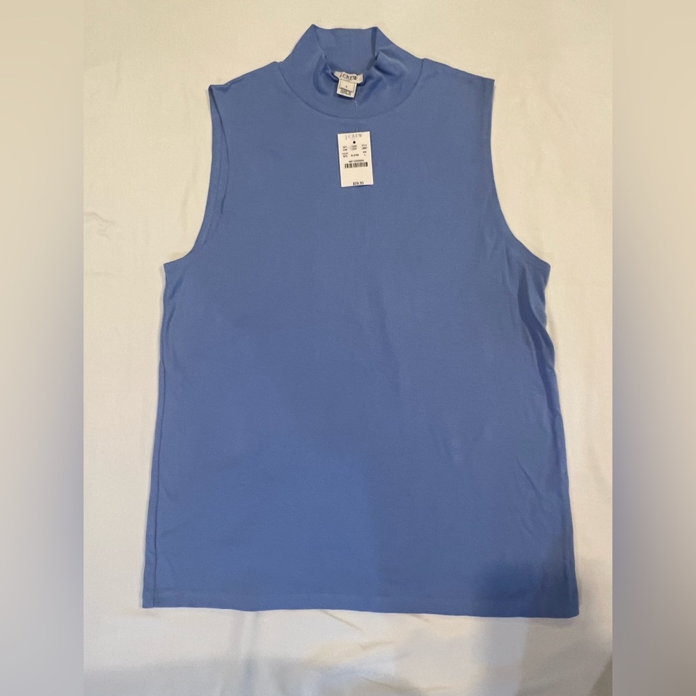J.Crew Blue Turtleneck Sleeveless Shirt